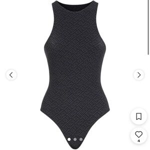 SKIMS x Fendi High Neck Sleeveless Bodysuit - BLACK